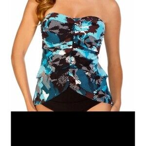 Magicsuit by Miraclesuit Bandeau Lola Swimsuit Tankini Top Only Womens 14